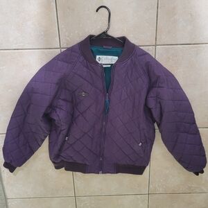 Purple Quilted Varsity Jacket by Columbia w/ Radial Sleeve